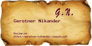 Gerstner Nikander névjegykártya